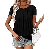 VahRuta Women's Short Sleeve Tunic Tops Scoop Neck Banded Bottom Summer T Shirt for Leggings