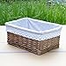 Woven Basket With Liner for Towels,Books Wicker Storage Basket for Toys,Liner Removable