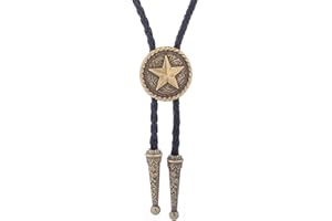 Doitby Cowboy Bolo Tie for Men, Vintage Cow Skull Bolo Tie Necklace Native American Necktie for Men Women