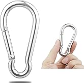 GRANDBUY Large Spring Snap Hook Carabiner, 304 Stainless Steel Heavy Duty Carabiners Clip, Stainless Steel Spring Snaps Hooks Carabiners Outdoor