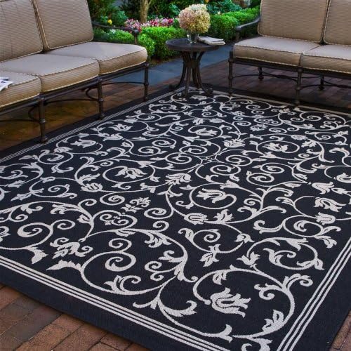 Amazon Com Safavieh Courtyard Collection Cy2098 3908 Black And Sand Indoor Outdoor Area Rug 9 X 12 Furniture Decor