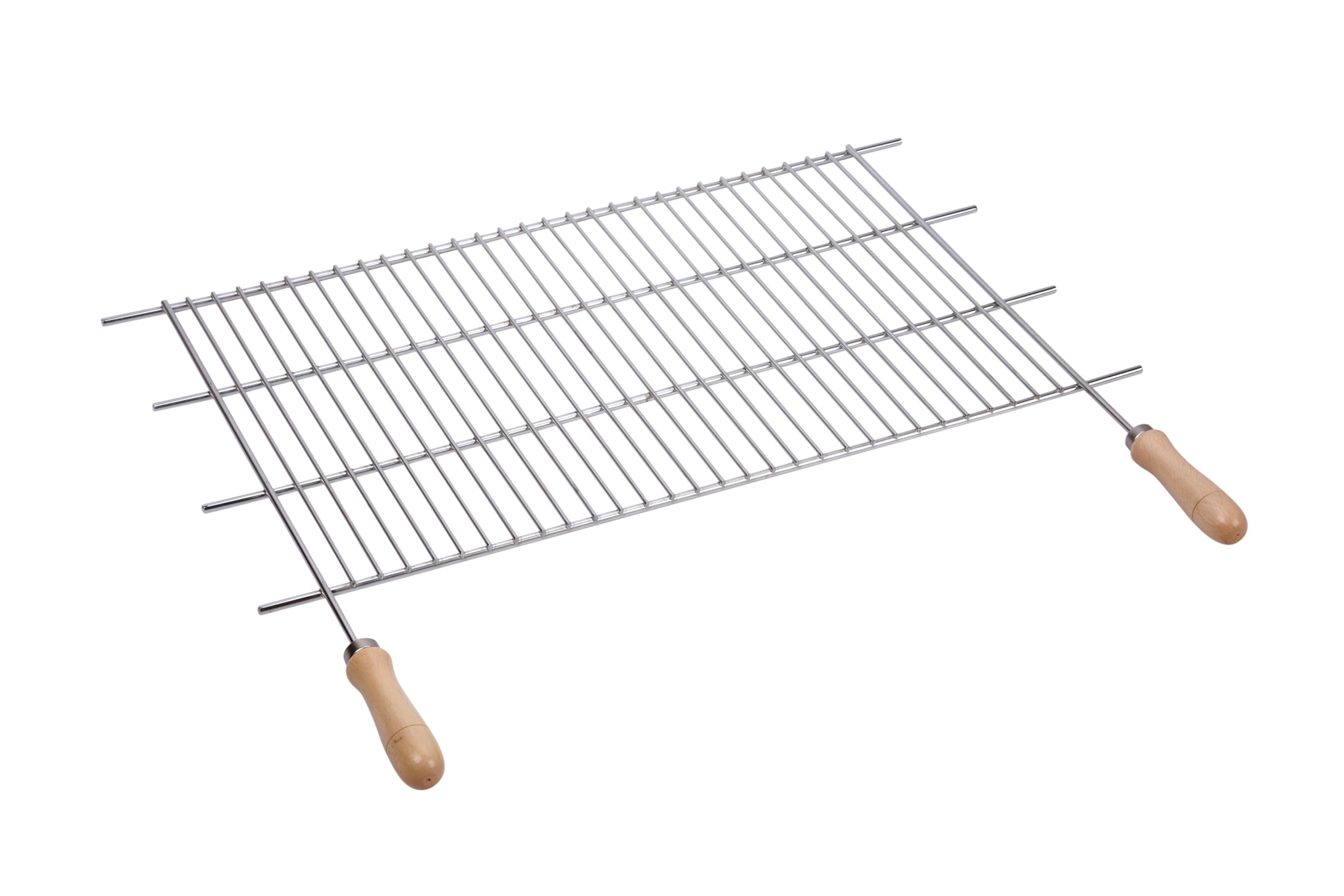 SAUVIC 02475 80 x 40 cm Cut-Out Steel Grill Rack with Wooden Handles