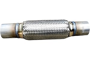 SUISFLXGRO Exhaust Flex Pipe 2"X8"/12" Universal Type 100% Stainless Steel For Heavy Duty and Cars