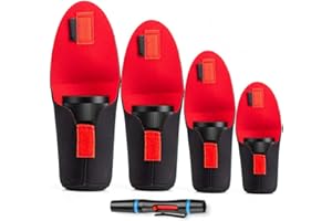 X-SWEETDREAM Lens Pouch Bag Lens Case Cover Sleeve,Soft Neoprene Travel Carry Protective Lens Pouch Set for Canon Nikon Sony Panasonic Pentax Olympus DSLR Camera Lens with Lens Cleaning Pen (S,M,L,XL)