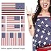 Supperb Patriotic Temporary Tattoos, American Flag (10 flags) - Set of 2, All Ages, Red, White, Blue, Black, Waterproof