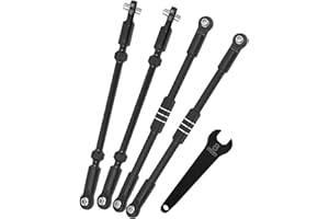 RCYouHott RC Upgrades Part for 1/10 T-Maxx/E-Maxx,Aluminum Push Rod Links,Toe Links Push Rod Steering Links Turnbuckle Rod Compatible Hops Up,Black(#3941#5143)