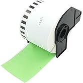 BETCKEY - Continuous Length Labels Replacement for Brother DK-2205 (2.4 in x 100 ft), Compatible with Brother QL Label Printers [1 Rolls/Continuous Labels, Green]