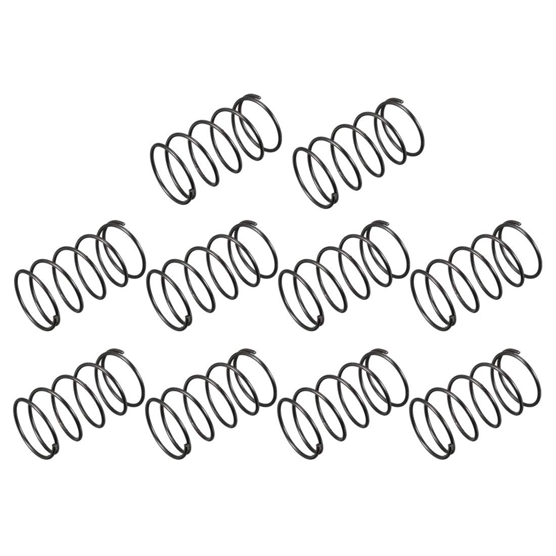 sourcingmap Compression Spring - 1.2mm Wire Dia , 20mm OD , 35mm Free Length Spring Steel Extension Spring,Black,10Pcs