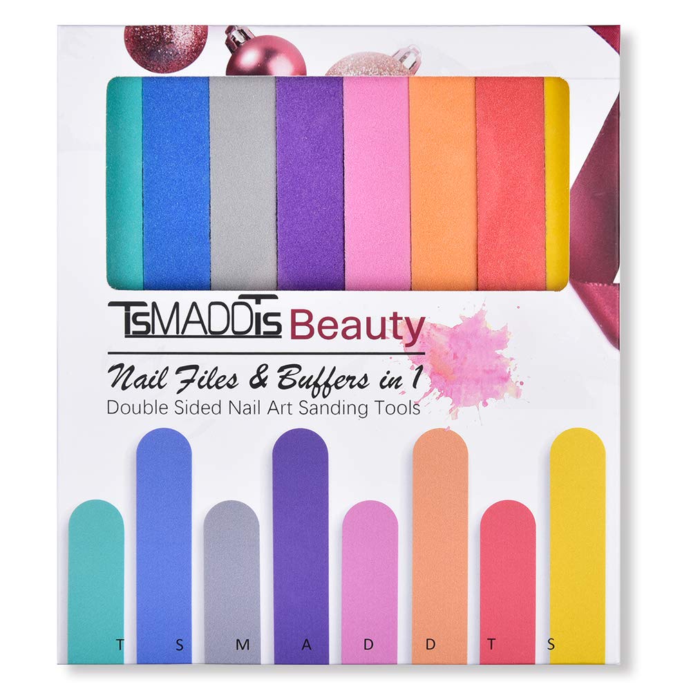 Nail Files and Buffers, TsMADDTs Professional Manicure Tools Kit 8pcs Nail File Set, Sanding Buffer and 100 Grit File Double Surfaces 2 in 1 Nail Tools : Beauty
