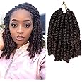 Dorsanee Short Bob Spring Twist Crochet Hair 6 Inch 6 Packs Pre-twisted Cute Spring Twists Curly Crochet Braids Pre Looped Mini Passion Twists Fluffy Twist Synthetic Hair Extensions (6 Inch,T33#)