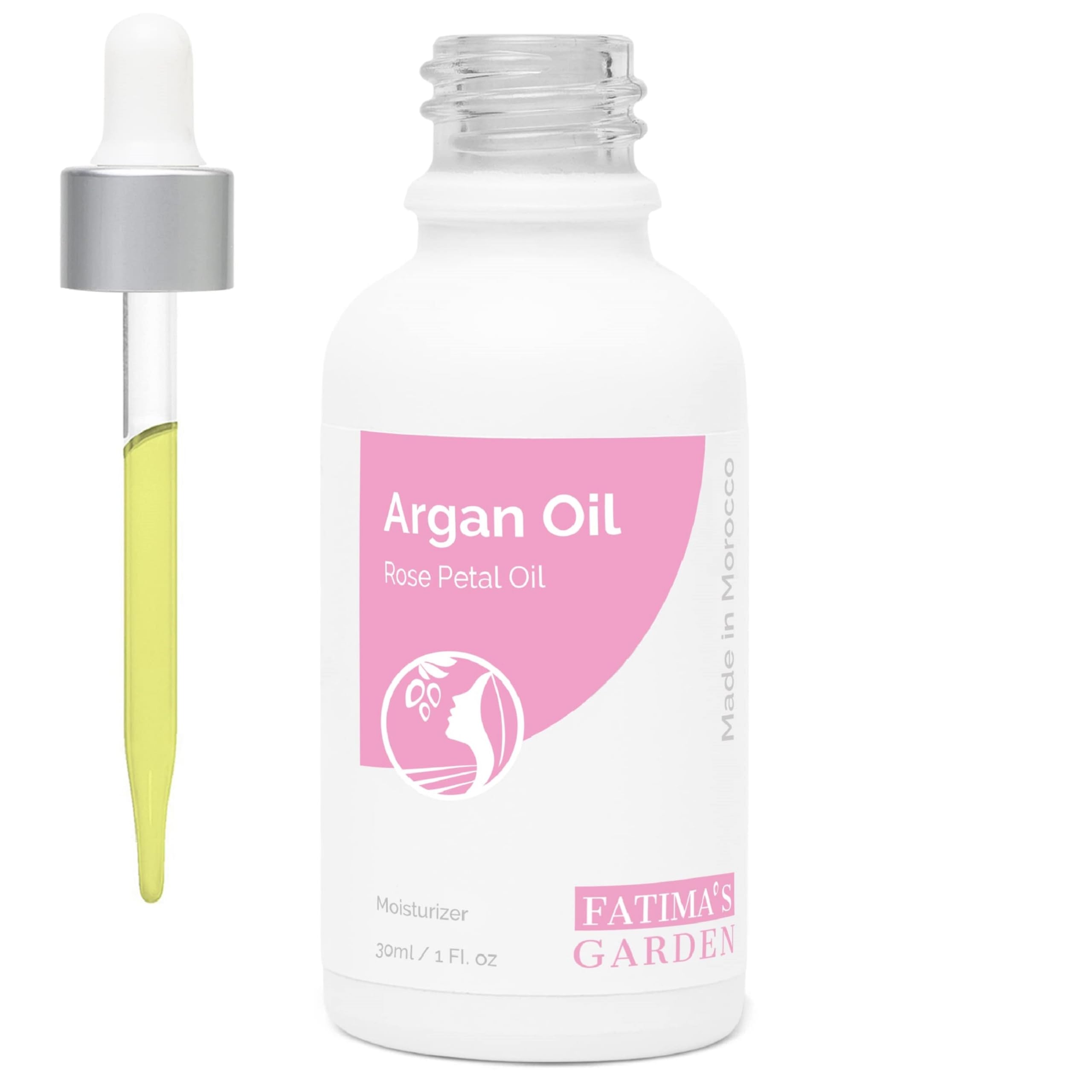 Fatima's Garden Rose Petal Argan Oil - Organic Anti-Aging Moisturizer, 30ml