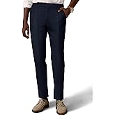 PJ PAUL JONES Men's Linen Slim Fit Pleated Front Trousers