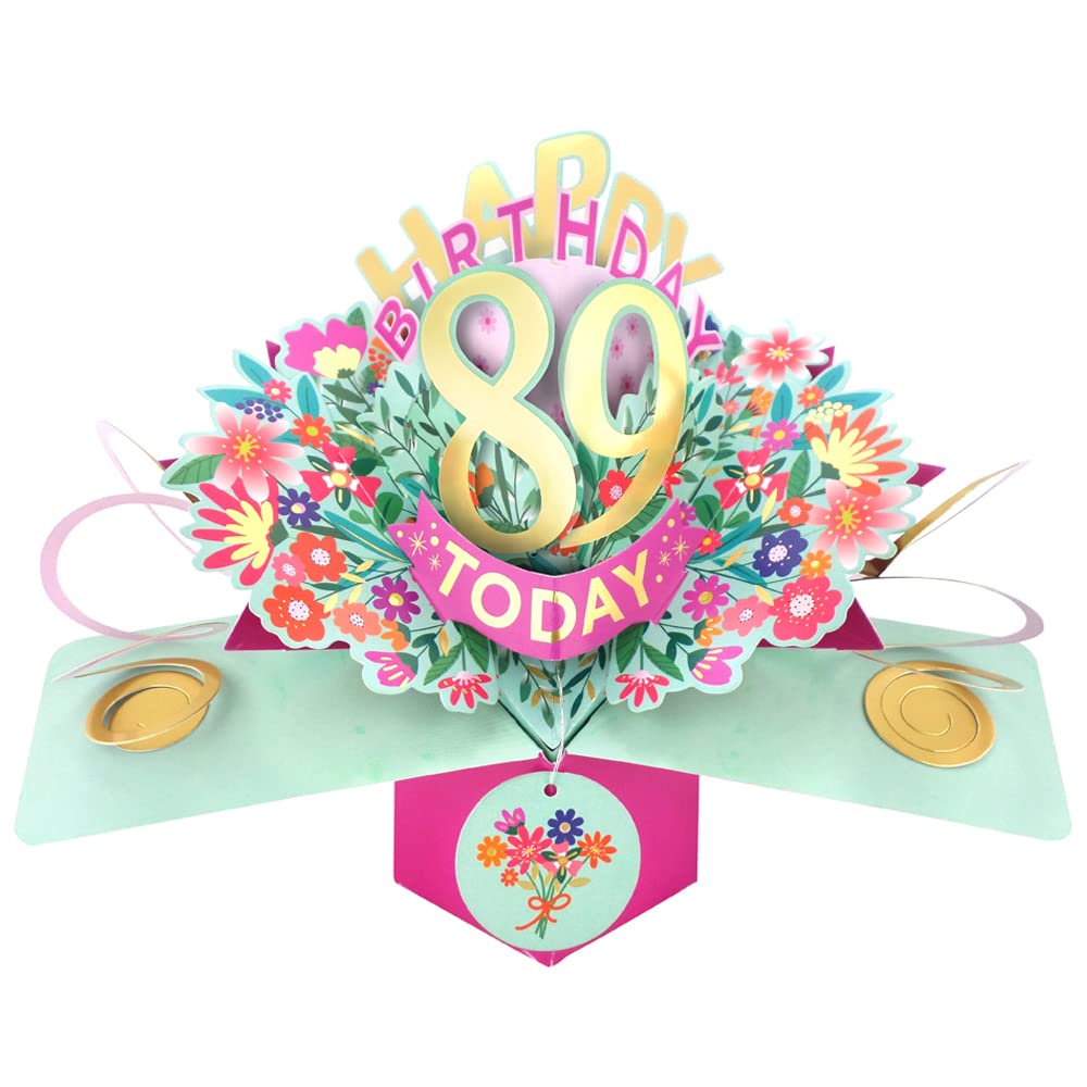 Happy 89th Birthday 89 Today Pop-Up Greeting Card Love Kate's Pop Up Cards Her POP215MC89