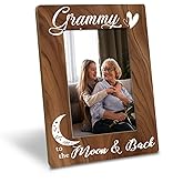 WQXHN Grammy Gift, Mother's Day Gift for Grammy Grandma Mom, Rustic Wooden Picture Frame, Holds 4 x 6 Inch Photo, Farmhouse Style, 7.9 x 5.7 Inches