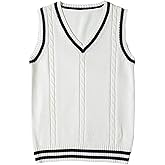 Locachy Women's Slim V Neck Sleeveless Sweater Vest Cable Knit Pullover Sweater