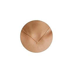 MONOOC Alphabet P Initial Necklaces for Girls, 14K
