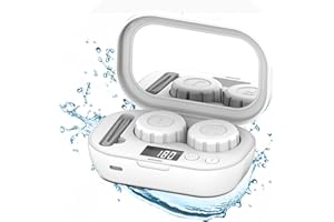 MUGLE Portable Ultrasonic Contact Lens Cleaner with USB Charger - Fit Disposable Soft, Colored & RGP Lenses - Travel & Home (White)
