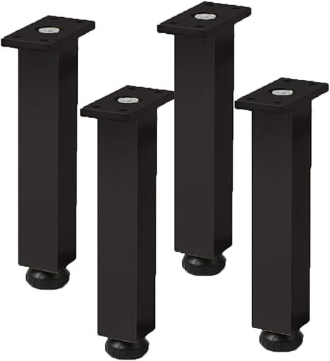 FGVBC 4 Stück Möbelbeine Einstellbares Metall Schwarz Tischbeine