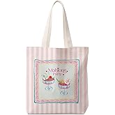 MOLYUB Purple Mahjong and Cocktail Tote Bag for Women,Mahjong Lovers Players Gifts,Cocktail Lovers Gifts,Purple Stripe Aesthetic Reusable Shopping Grocery Bags Party Favors