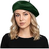 TopTie Wool Beret for Women French Style Artist Hat Solid Color Basque Beanie Cap