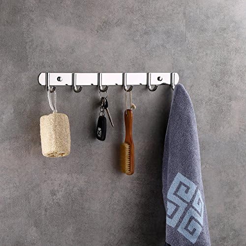 XiangYi Hook Rack Wall Mounted Coat Racks Hat Hooks SUS 304 Stainless Steel Clothes Hanger (6 Hooks) …