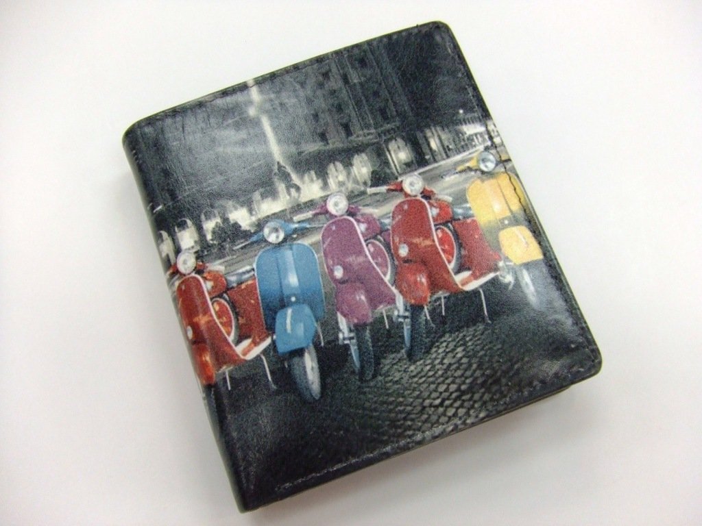 Golunski Retro Genuine Leather Tri-Fold Mens/Gents Wallet Scooter/Mod Design