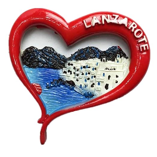 MUYU Magnet Lanzarote España 3D Imán de Nevera en Forma de Corazón ...