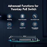 YuanLey 28 Port Gigabit PoE Switch 400W 24 PoE+ 2 Uplink 2 SFP Unmanaged view 4