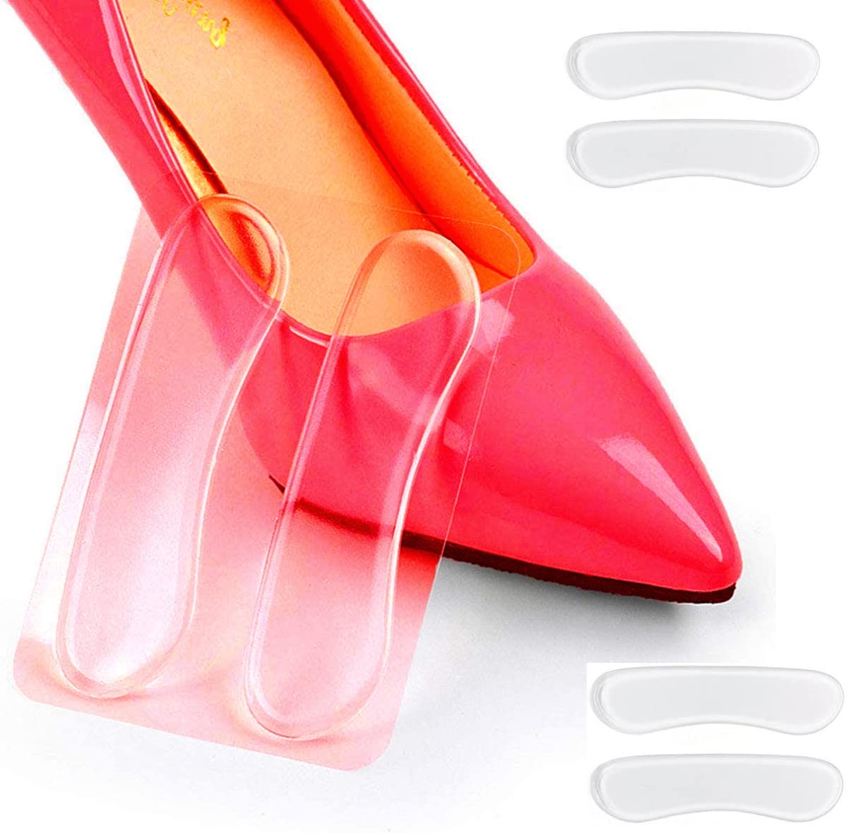 Pedimend™ Heel Grips Shoes Too Big - 6 Pieces | Gel Shoe Inserts Liners Pads | Back of Heel Protector | Protects from Slipping Out and Rubbing | Stay Firmly Cushion Softly