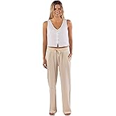 Rip Curl Womens Cotton Crepe Poplin Beach Pants – Smocked Waist, Front & Back Pockets & Longer Length for a Relaxed Fit