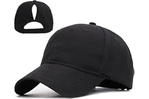 Women's Ponytail Baseball Cap Messy High Bun Ponycap Washed Cotton Baseball Hat Adjustable Baseball Cap for Women Girls