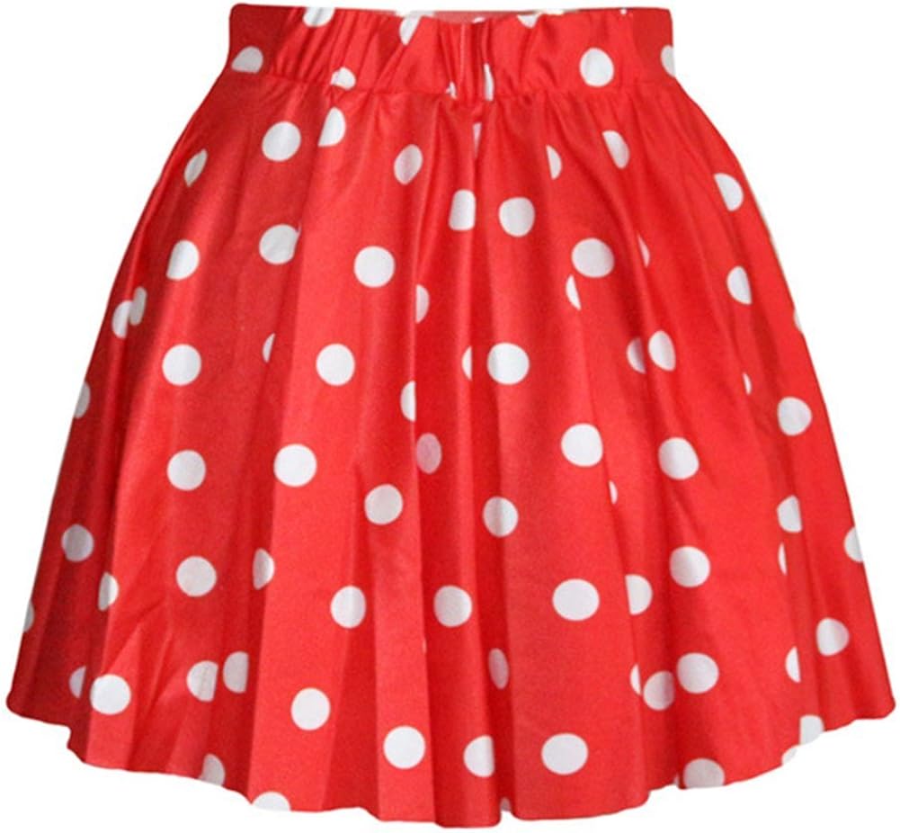 AvaCostume Women's High Waisted Candy Colors Polka Dot Skirt at  Women’s Clothing store