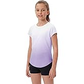 STELLE Athletic Shirts for Girls Short Sleeve Active T Shirts Sports Crewneck Dry Fit Tops Kids Teens Gym Workout Summer Tee