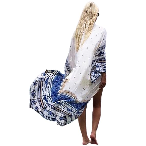 JLTPH Kimono Cardigan Cover Up Damen Sommer Boho Chiffon Bikini Cover up
