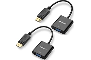 AIMHDUTY Displayport to VGA Adapter, 2-Pack Gold Plated DP Male to VGA Female Converter comptible with Computer, Desktop, Lap