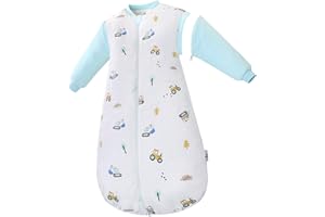 Miracle Baby Sleep Sack with Detachable Long Sleeves, 3.5 TOG Ultra-Thick Quilted Winter Baby Sleeping Bag with 2-Way Zipper