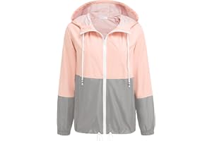 SoTeer Women's Waterproof Raincoat Outdoor Hooded Rain Jacket Windbreaker S-XXXL