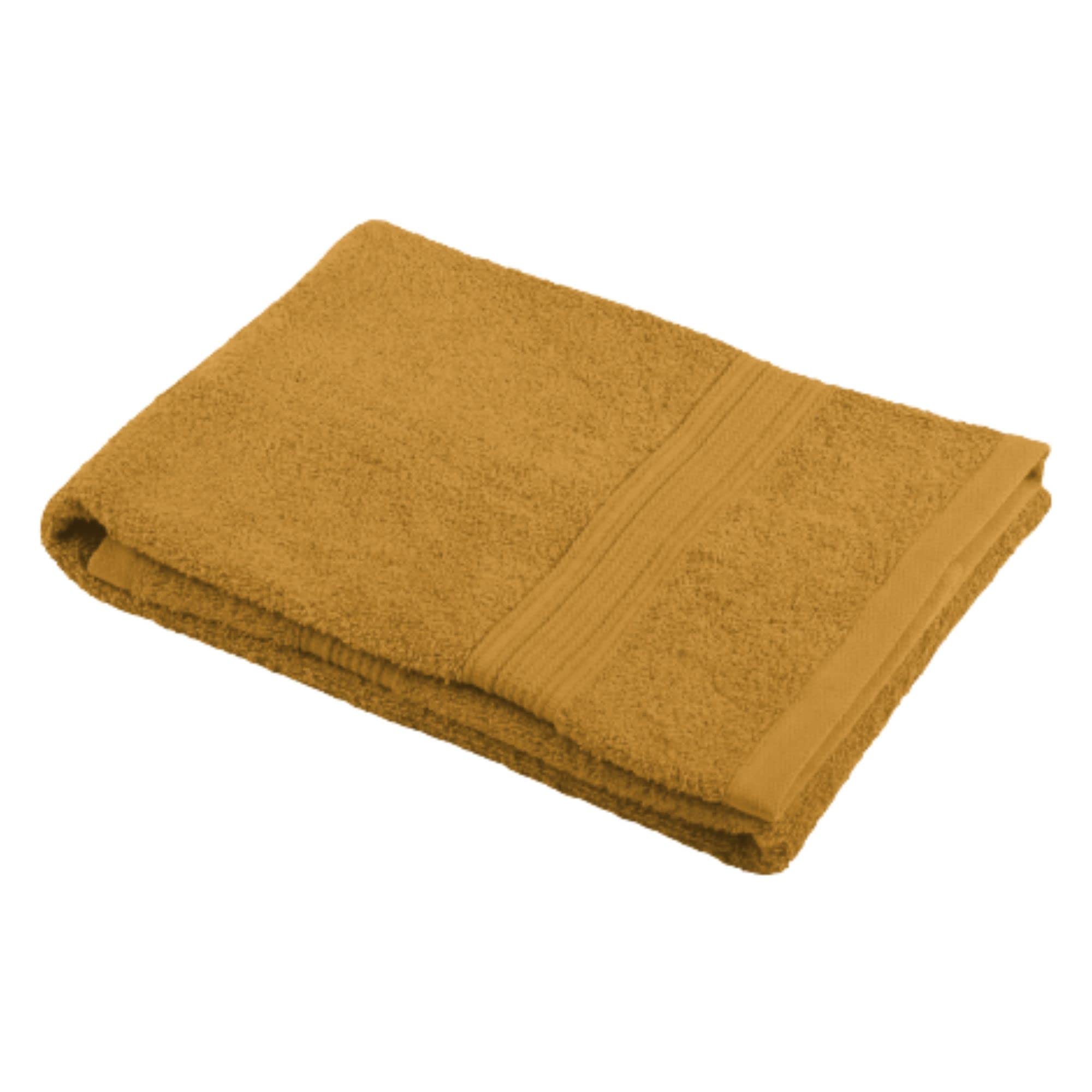 Stof - Bath Towel - Size 30 x 50 cm - 100% Organic Cotton - Curry Colour - Lagoon Model - Bath Linen - Wash at 40 cm