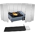 Stove Windscreen, 16 Plates Aluminum Stove Windshield with Drawstring Bag, for Camping, Butane Stoves