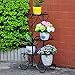 ZGXY Plant Stand Metal Flower Holder Pot with 4 tier Garden Decoration Display Wrought Iron 4 Layers Planter Rack Shelf Organizer for Garden Home Office Black