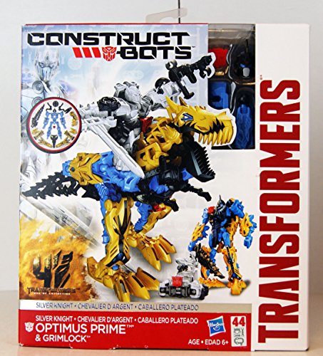 Construct-Bots Silver Knight Optimus Prime and Grimlock Transformers Age of E...