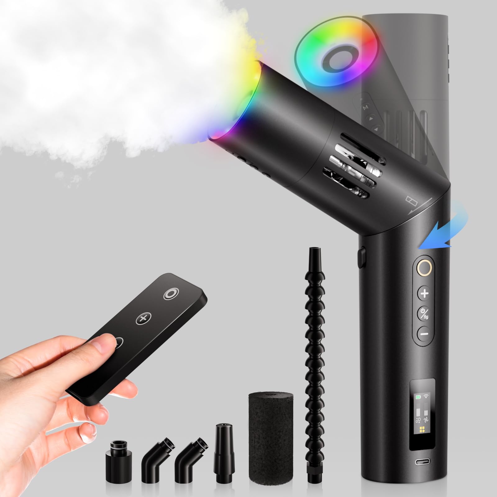 Photo 1 of COLBOR CF5 Portable Fog Machine, 40W Mini Handheld Smoke Machine for Photography with Remote Control, Small Fogger for Halloween Party Cosplay, Rechargeable Fog Machine