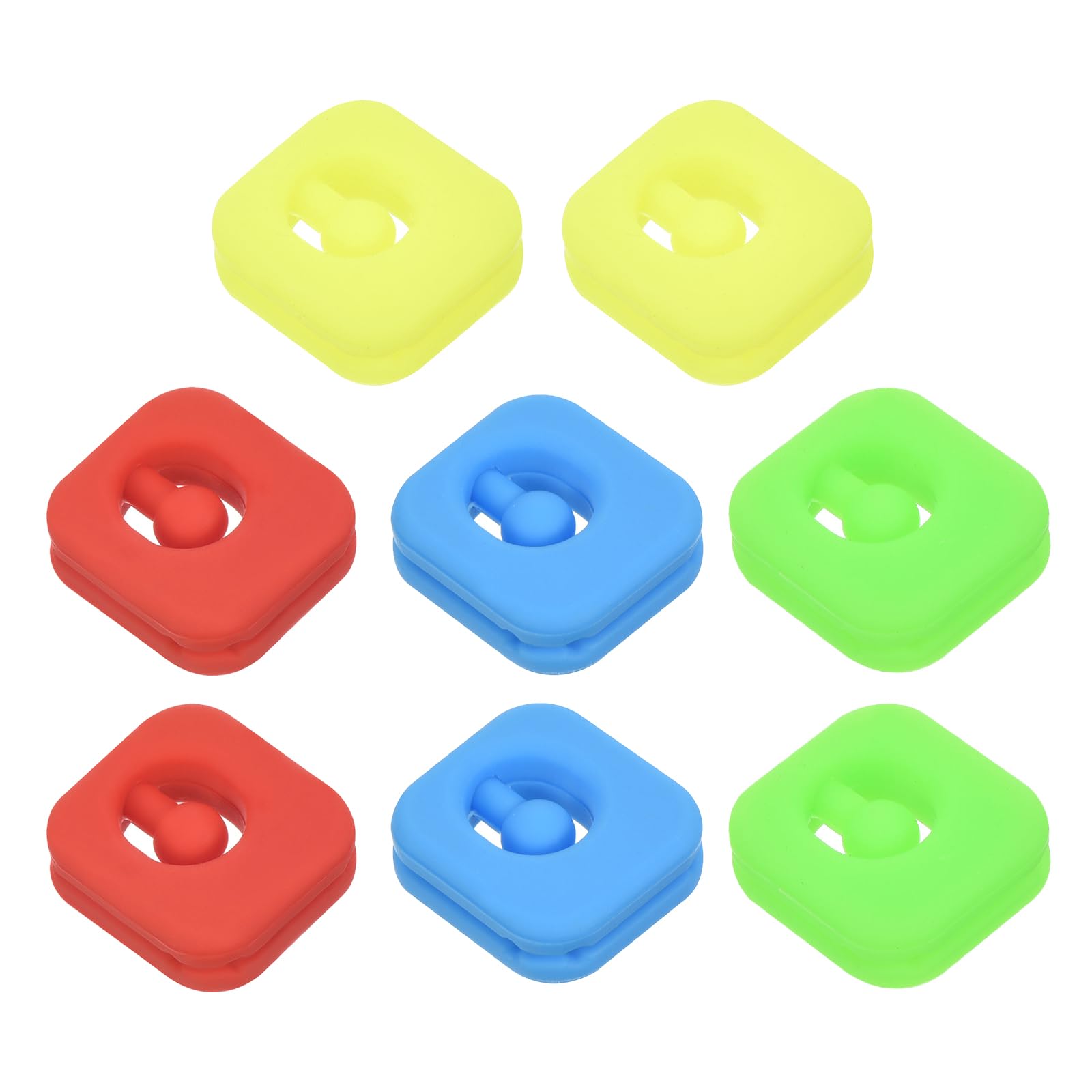 PATIKIL Tennis Racket Dampeners, 8 Pcs Soft Silicone Cute Tennis Racquet Vibration Dampeners for Tennis Gift, Fluorescent Yellow, Fluorescent Green, Blue, Red