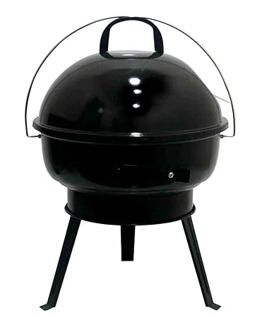 Fabrilla Round Charcoal Barbeque Grill Set with Legs (Black)