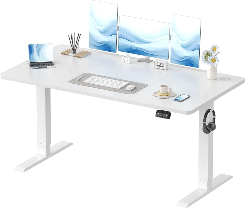 Devoko Electric Standing Desk 140x60cm Height Adjustable 2 Memory White