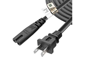 FIRMERST AC 2 Prong C7 Power Cord 6ft Universal Replacement for PS4 PS5 Xbox