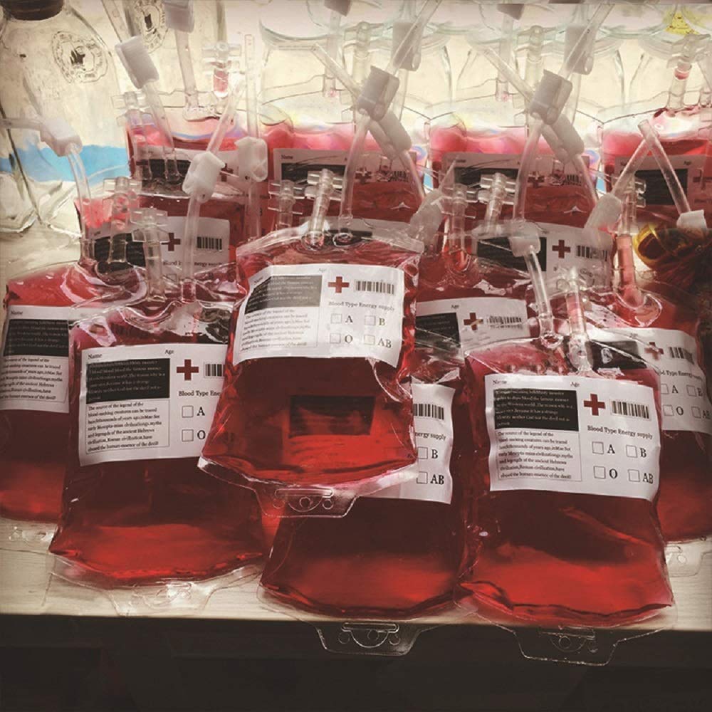 5pcs Blood Bag for Drinks Container with Syringe Set,Halloween Party Cups,Drink Pouches Pefect for Party Zombie Favors Costume Props