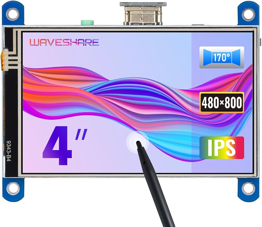 Waveshare 4inch HDMI LCD 480x800 Resistive Touch Screen Raspberry Pi PC Windows