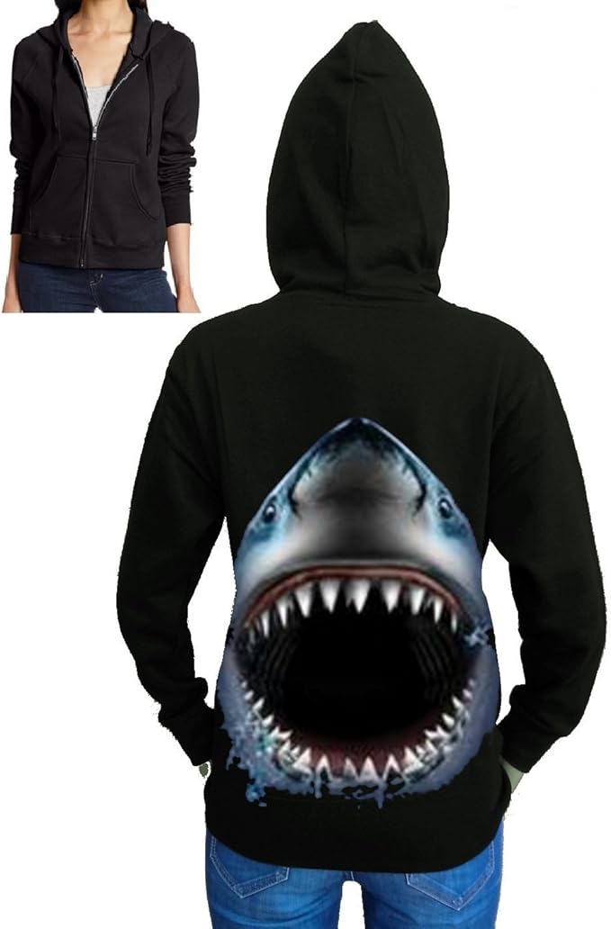full zip hoodie over face shark