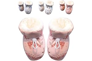 Pousbo Warm Fur Baby Boots, 2024 New Warm Cozy Fleece Baby Booties, Winter Snow Anti-Slip Soft Sole Warm Sock Shoes